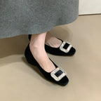 Damen elegante Ballerinas mit funkelnder Schnallenverzierung R&B