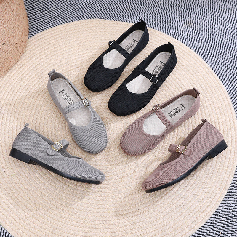 Damen elegante Ballerinas mit verstellbarem Riemen R&B
