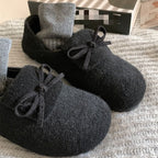 Damen warme Filz-Pantoffeln mit dekorativem Schleifen-Design R&B