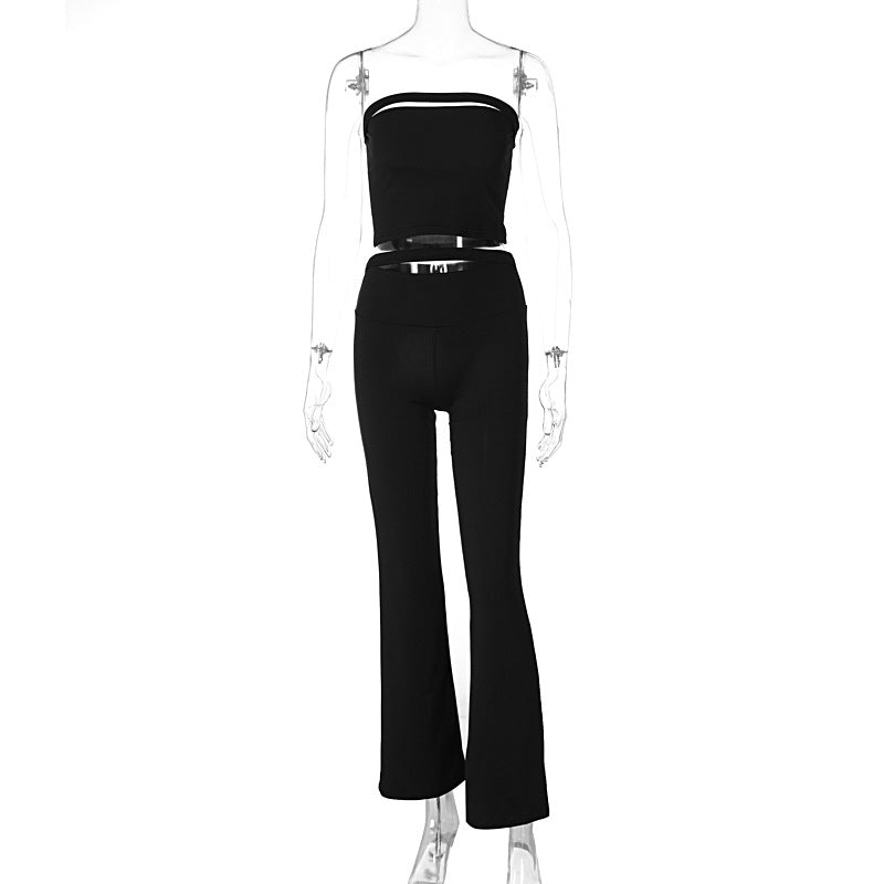 Damen Modisches Zweiteiliges Set mit Flared Leggings R&B