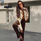 Damen modische und strapazierfähige Kunstpelzjacke R&B