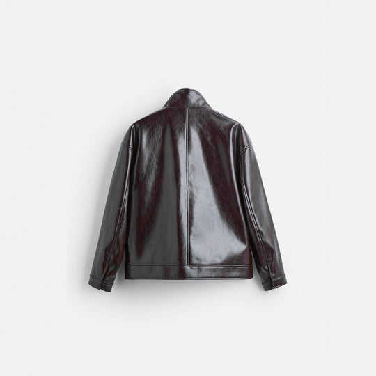 Damen Kunstlederjacke mit luxuriösen großen Taschen R&B