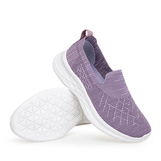 Damen Komfortable Slip-On Laufschuhe mit atmungsaktiver Strickoberfläche R&B
