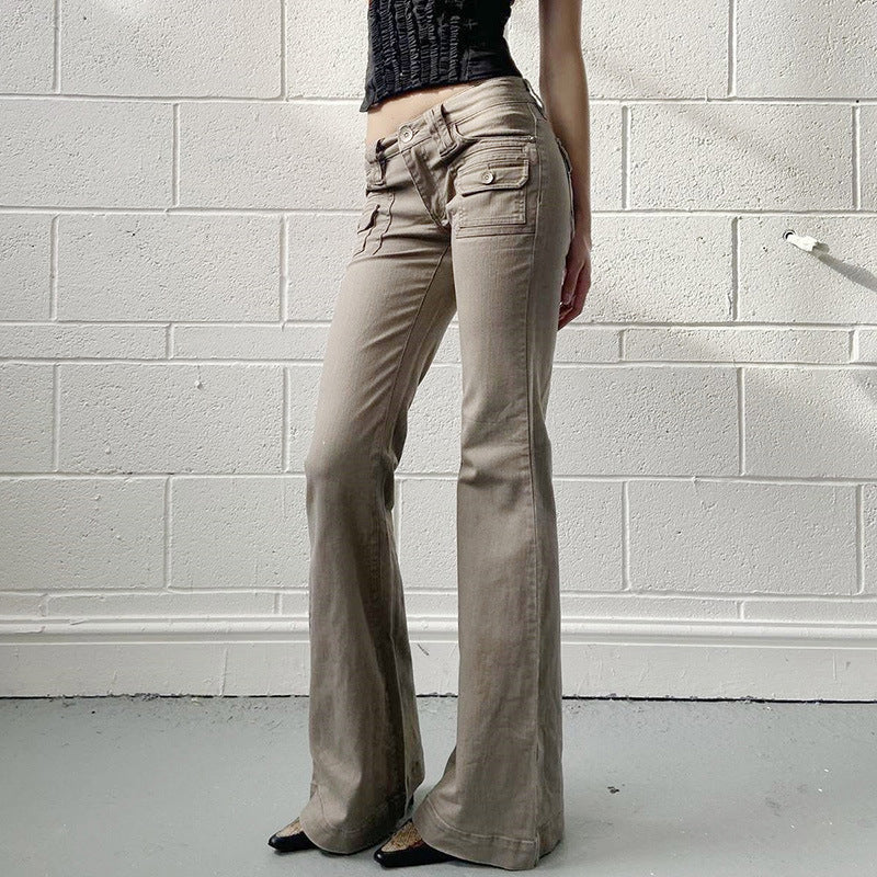 Damen Flared Cargo-Hose mit modischem Schnitt und praktischen Taschen R&B