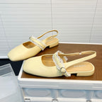 Damen Slingback Ballerinas mit zarter Spitzenverzierung und komfortablem Fußbett R&B