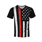 Herren V-Ausschnitt T-Shirt mit einzigartigem Flaggenmotiv