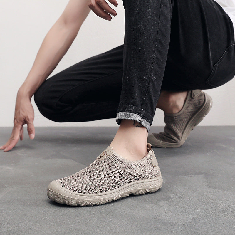 Damen atmungsaktive Slip-On Sneakers mit elastischem Einsatz