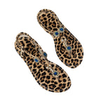 Damen Dekorative Zehentrenner-Sandalen mit Glitzer-Akzenten und Leopardenmuster R&B