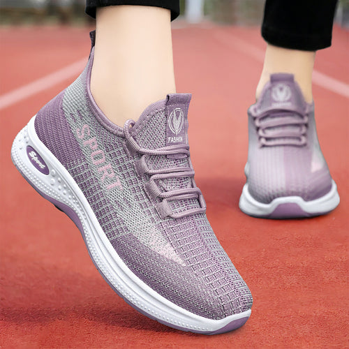 Damen Sportliche Sneakers mit atmungsaktiver Strickoberfläche und rutschfester Sohle R&B