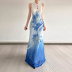 Damen Maxikleid mit floralem Druck und Perlenverzierungen R&B