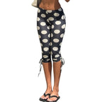Damen Leggins mit grafischem Punkten-Design und seitlichen Schnürungen R&B