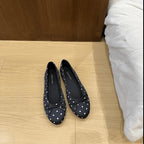 Damen klassische Ballerinas mit verspieltem Punktmuster und dekorativem Schleifendetail R&B