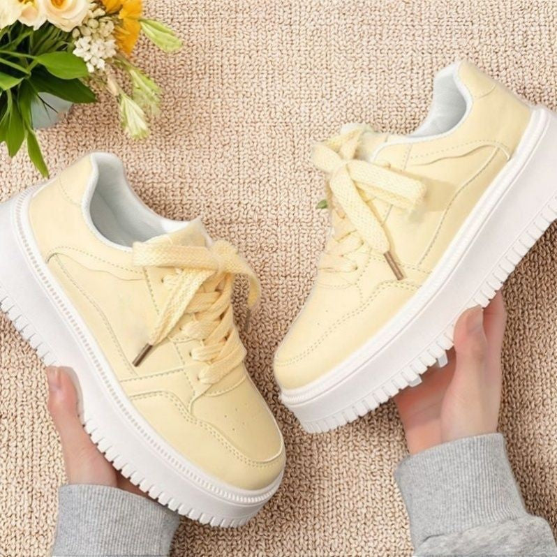 Damen Modische Sneakers mit dicker Sohle und atmungsaktiver Oberflächenstruktur R&B