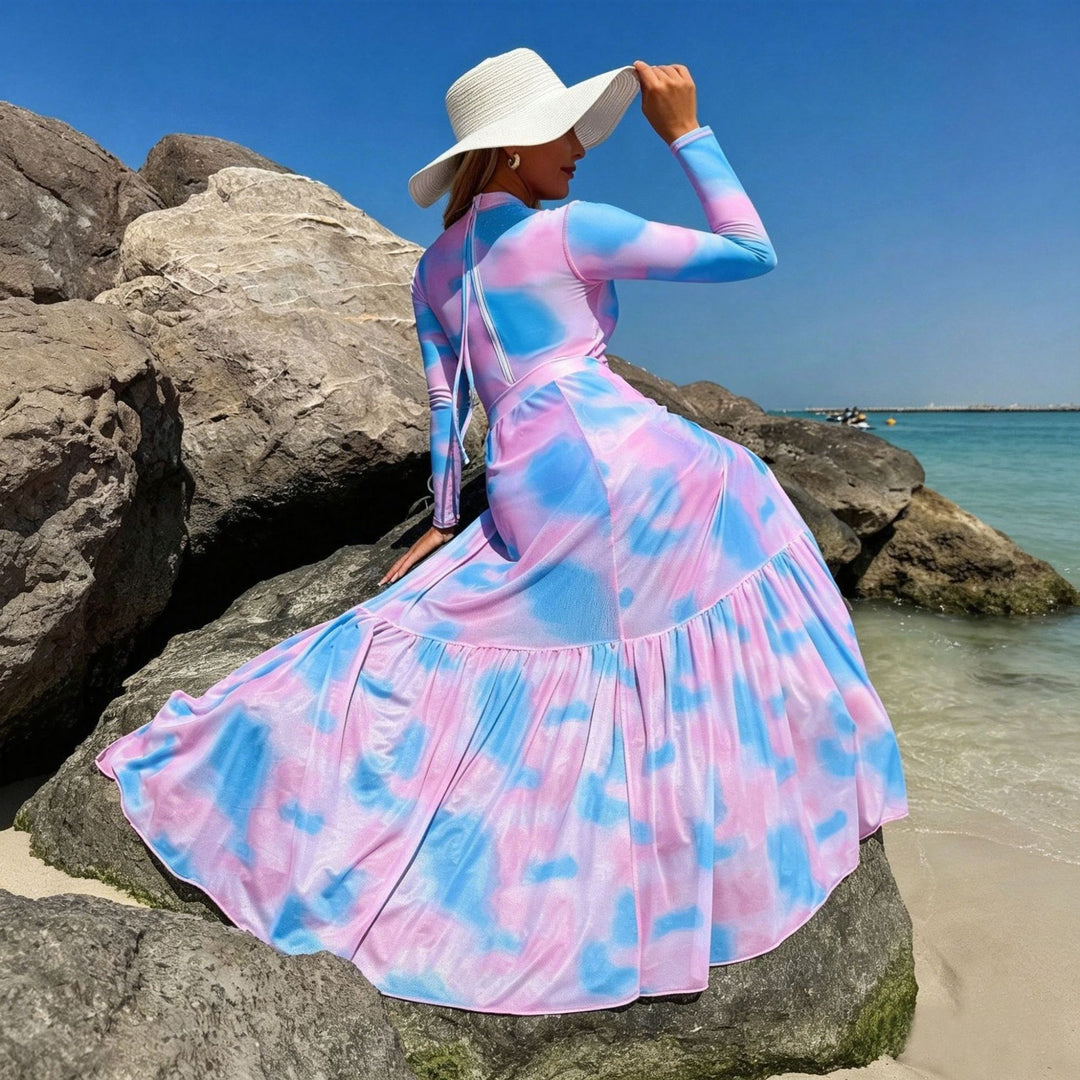 Damen Langärmliges Maxikleid R&B