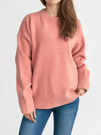 Damen lässiger Strickpullover mit weitem Schnitt und maximalem Komfort R&B