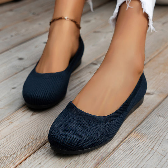 Damen bequeme und flexible Ballerinas mit elastischem Obermaterial R&B