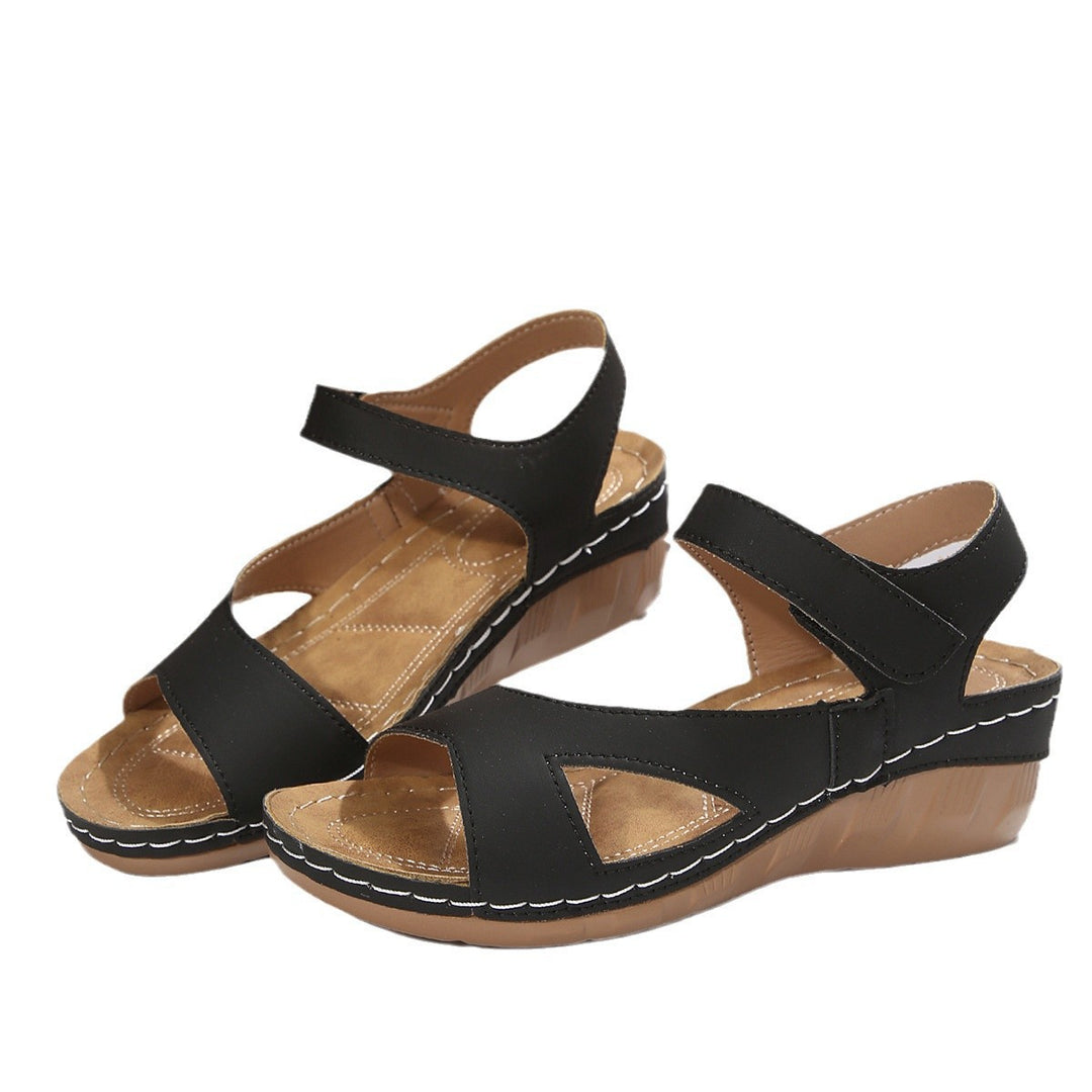 Damen Komfortable Wedge-Sandalen mit floralem Design und verstellbarem Riemen R&B