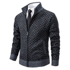 Herren moderner Strickjacke mit floralem Zopfdesign R&B