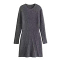 Damen Strickkleid mit moderner Rippstruktur und stylischem Schnitt R&B