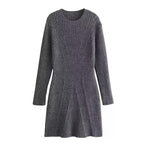 Damen Strickkleid mit moderner Rippstruktur und stylischem Schnitt R&B