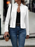 R&B | Kurzjacke Slim Passform Wollmischung Stehkragen Offene Vorderseite