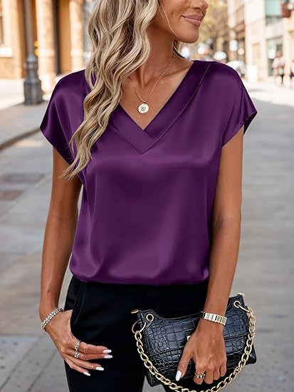 Damen Satinbluse R&B
