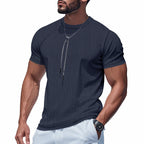 Herren Kurzarm T-Shirt mit strukturiertem Design und atmungsaktiver Baumwolle R&B