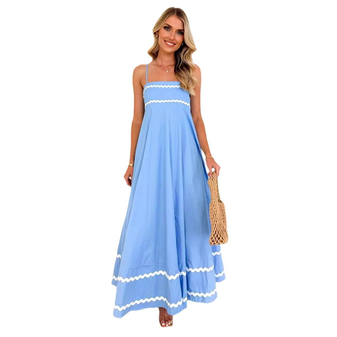 Damen Maxikleid mit eleganten Rüschendetails R&B