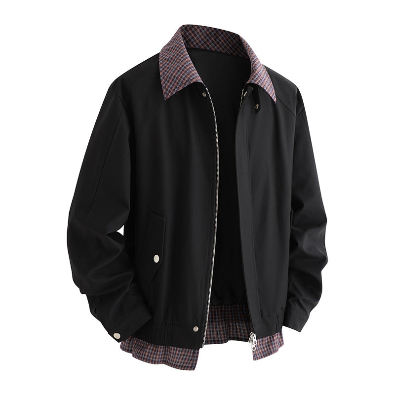 Herren modische Übergangsjacke mit stilvollem karierten Innenfutter R&B
