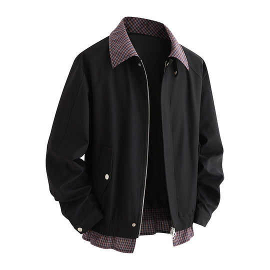 Herren modische Übergangsjacke mit stilvollem karierten Innenfutter R&B