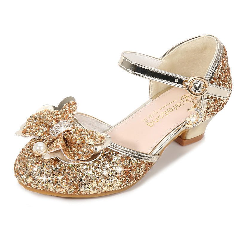 Mädchen Ballerina Schuhe mit funkelndem Blumenmotiv R&B