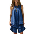 Damen lässiges Top und Shorts Set mit weitem Schnitt R&B