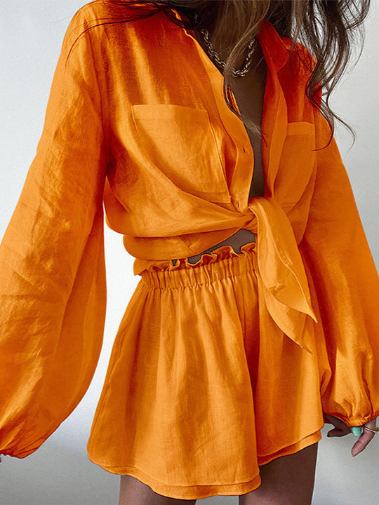Damen lässiges Leinen Outfit R&B