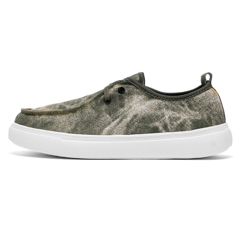 Damen lässige Slip-On Sneakers aus atmungsaktivem Denim mit elastischem Einschlupf