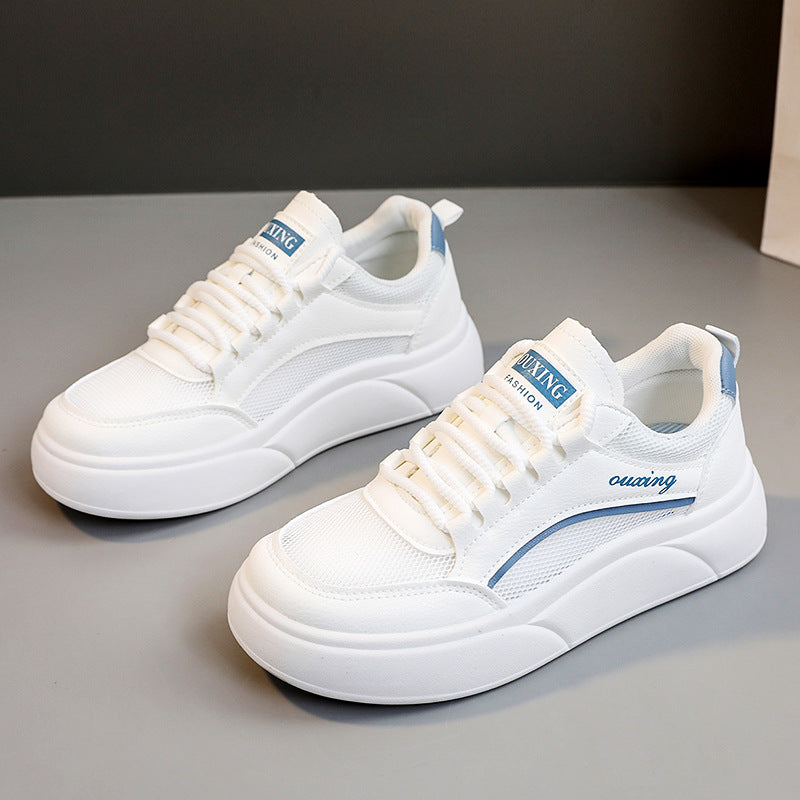Damen trendige Plateau Sneakers mit atmungsaktiver Mesh-Oberfläche und dämpfendem Sohlenprofil R&B