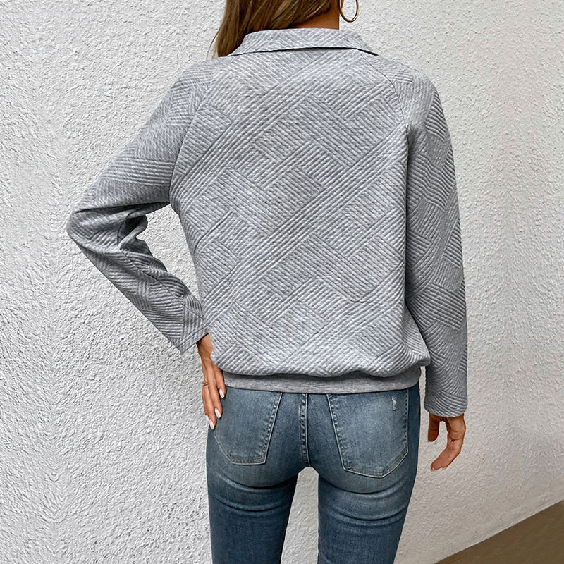 Damen Pullover mit strukturiertem Design und Kapuze R&B