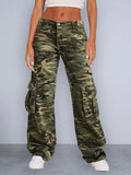 Damen Cargo-Hose im urbanen Camouflage-Stil mit praktischen Seitentaschen R&B