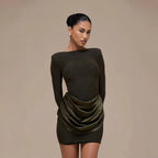 Damen Elegantes Minikleid mit Wickeldetails R&B