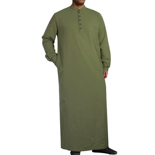 Herren moderner Kaftan mit Knopfleisten-Design und weichem Baumwollmaterial R&B