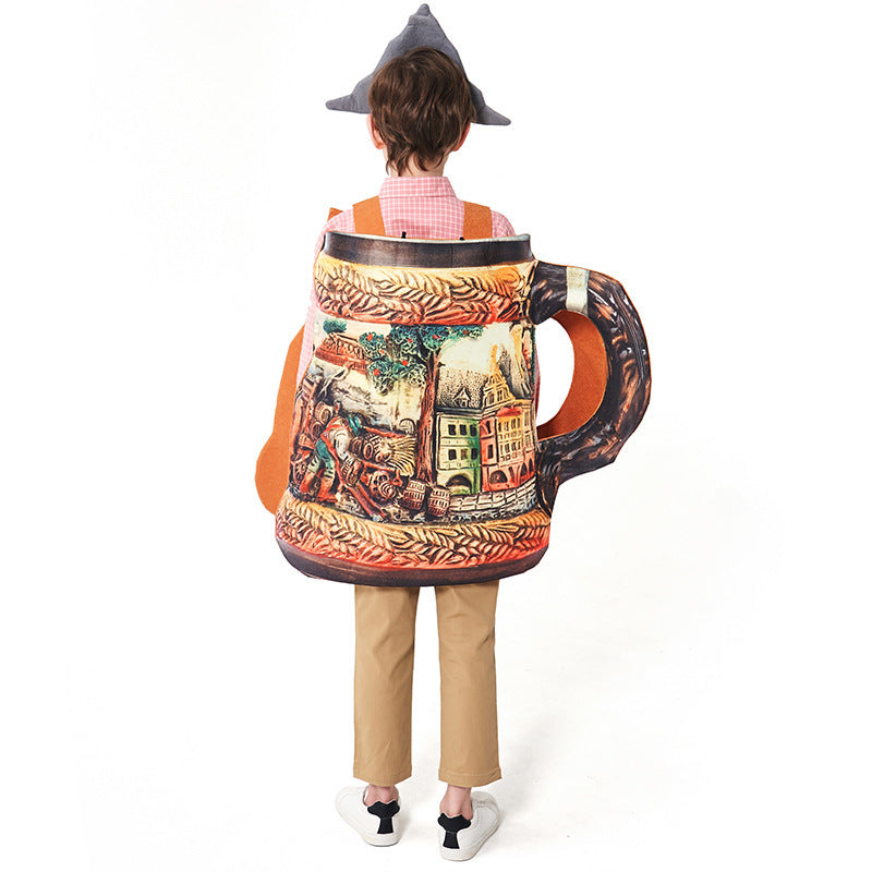 Unisex nan traditioneller keramischer Bierkrug mit Zinndeckel und handbemaltem Reliefmotiv R&B