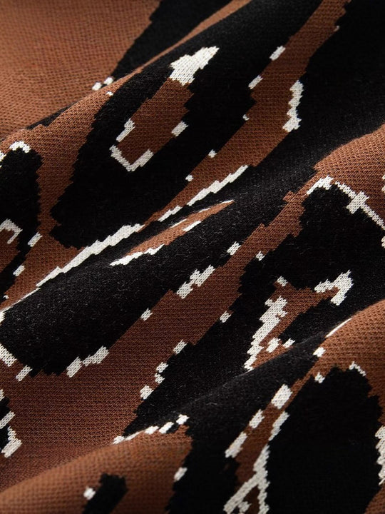 Damen lässiger Animal-Print Pullover R&B