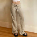 Damen Weit geschnittene Casual-Hose mit elastischem Bund und Kordelzug