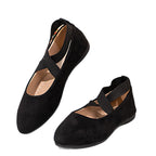 Damen Ballerinas mit elegantem Überkreuzriemen und weichem Innenfutter R&B