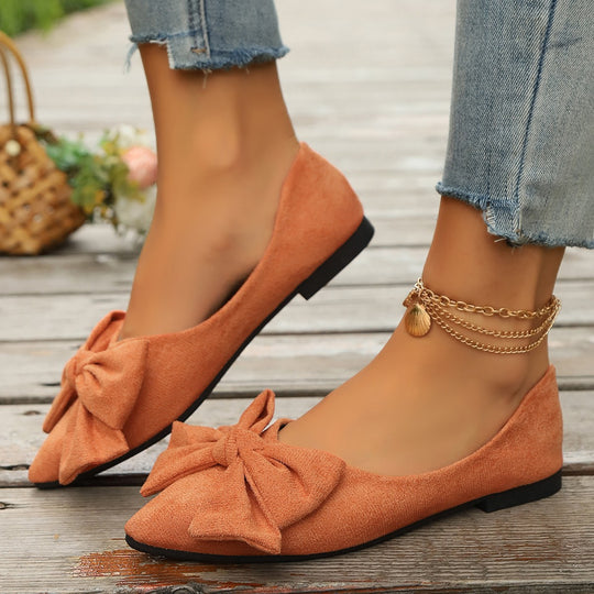 Damen Ballerinas mit eleganter Schleifenapplikation und spitzem Zehenbereich R&B