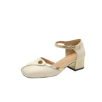 Damen elegante Ballerinas mit modischer Schnalle und goldenen Akzenten R&B