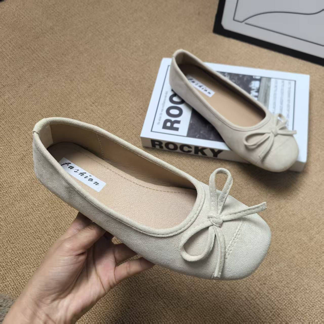 Damen Ballerinas mit glänzender Oberfläche und verspieltem Schleifen-Detail R&B