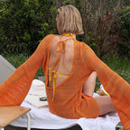 Damen luftiger Häkel-Kimono R&B
