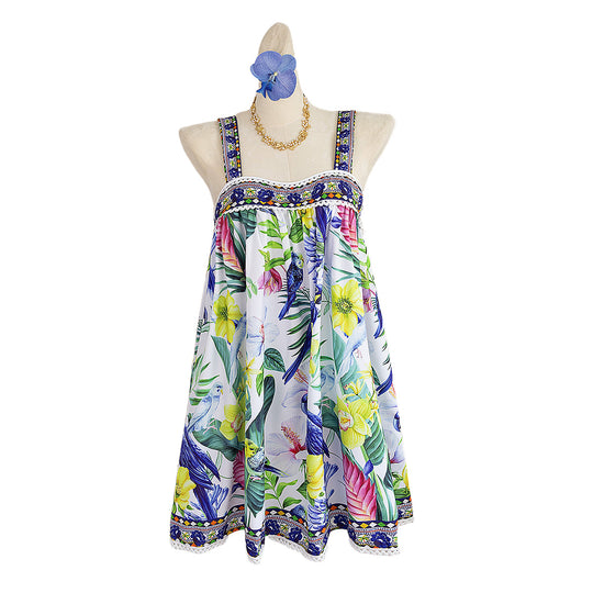 Damen luftiges Sommerkleid mit floralem Muster R&B