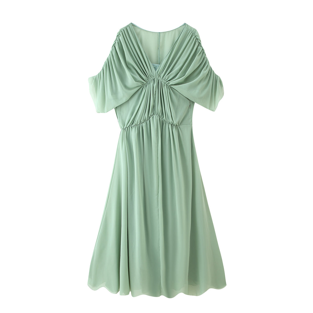 Damen Maxikleid mit fließender Silhouette und eleganter Raffung R&B