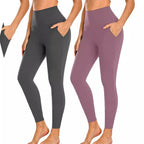 Damen Hochtaillierte Sportleggings mit Taschen R&B